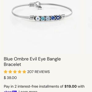 Luca + Danni blue ombré Evil eye bangle in box